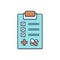 Color illustration icon for Medical tests, investigation and research