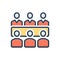 Color illustration icon for Meets, people and talk