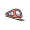 Color illustration icon for Metro, train and railroad