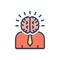 Color illustration icon for Mind, creative and brain