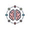 Color illustration icon for Mind share, thoughts and neurone