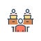 Color illustration icon for Monitor, observe and moralize