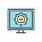 Color illustration icon for Monitoring, investigation and inquiry