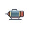 Color illustration icon for Motors, generator and turbine