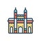 Color illustration icon for Mumbai, gateway and culture