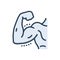 Color illustration icon for Muscle, strong and arm