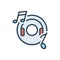 Color illustration icon for Music, entertainment and listen
