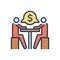 Color illustration icon for Negotiation, arbitration and compromise