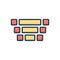 Color illustration icon for Nested, hierarchy and diagram