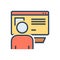 Color illustration icon for Netizen, mainstream and newspapers