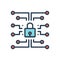Color illustration icon for Network Protection, security and safeguard
