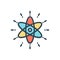 Color illustration icon for nuclear, atom and atomic