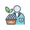 Color illustration icon for Nutritionist, doctor and diet