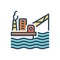 Color illustration icon for Oil Platform, offshore and development