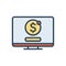 Color illustration icon for Online Payment, transaction and internet