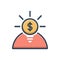 Color illustration icon for Opportunities, career and finance