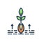 Color illustration icon for origin, nature and agriculture