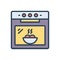 Color illustration icon for Oven, kitchen and electronics