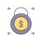 Color illustration icon for Payment protection, transaction and safety