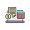 Color illustration icon for Payroll, amount and payment