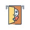 Color illustration icon for Peek, peep and human