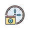 Color illustration icon for Periodically, clock and sporadically