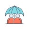 Color illustration icon for Permanent life insurance, policy and term