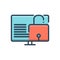 Color illustration icon for personal,data, protection and confidentiality