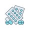Color illustration icon for Pharmaceutical drugs, medicines and tablet