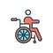 Color illustration icon for Physically, disorder and disable