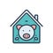 Color illustration icon for Pig In Pigsty, pig and boar