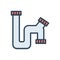 Color illustration icon for Pipe, leak and pipeline