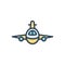 Color illustration icon for Plan, aeroplane and flying