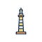 Color illustration icon for Plymouth, tower and pharos