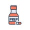 Color illustration icon for Prep, preparation and pills