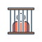 Color illustration icon for Prisoner, captive and jailbird