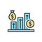 Color illustration icon for Profit, advantage and interest