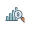 Color illustration icon for Profit Analysis, investor and data