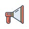 Color illustration icon for Promotion, loudspeaker and  megaphone