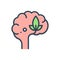 Color illustration icon for Psychology, head and optimistic
