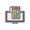 Color illustration icon for Publisher, journalist and magazine