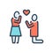 Color illustration icon for Purpose, love and people