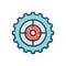 Color illustration icon for Pursuit, target and accuracy