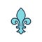 Color illustration icon for Quebec, fleur and royal