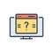 Color illustration icon for Queries, question and query