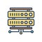 Color illustration icon for Rackmount Server, security and network