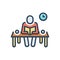 Color illustration icon for Readers, reciter and bibliophile