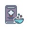 Color illustration icon for Recipes, prescript and book