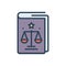 Color illustration icon for regulation, compliance and book