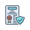 Color illustration icon for Reliable, credible and paper
